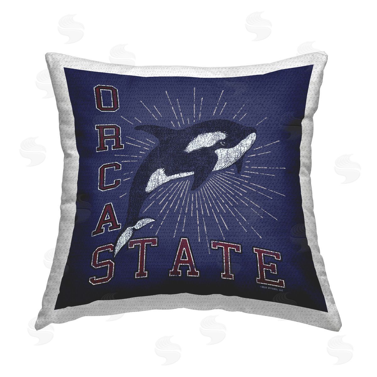 Spirit Animals/Life Is High Orca State Varsity Outdoor Quick-Dry Polyester Printed Throw Pillow