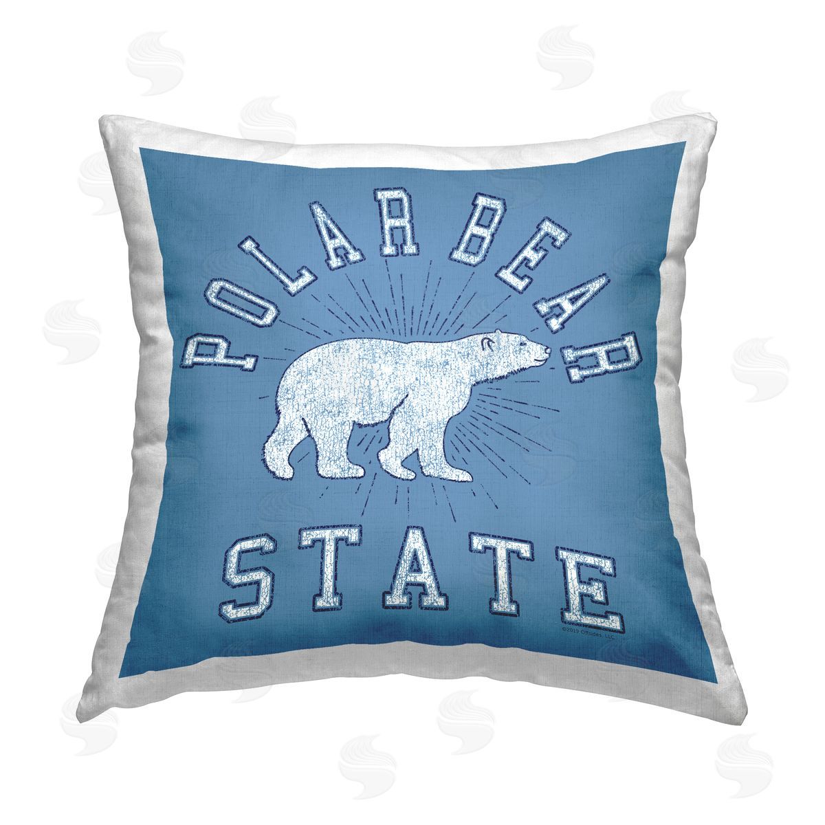 Spirit Animals/Life Is High Varsity Polar Bear State Printed Plush Polyester Throw Pillow