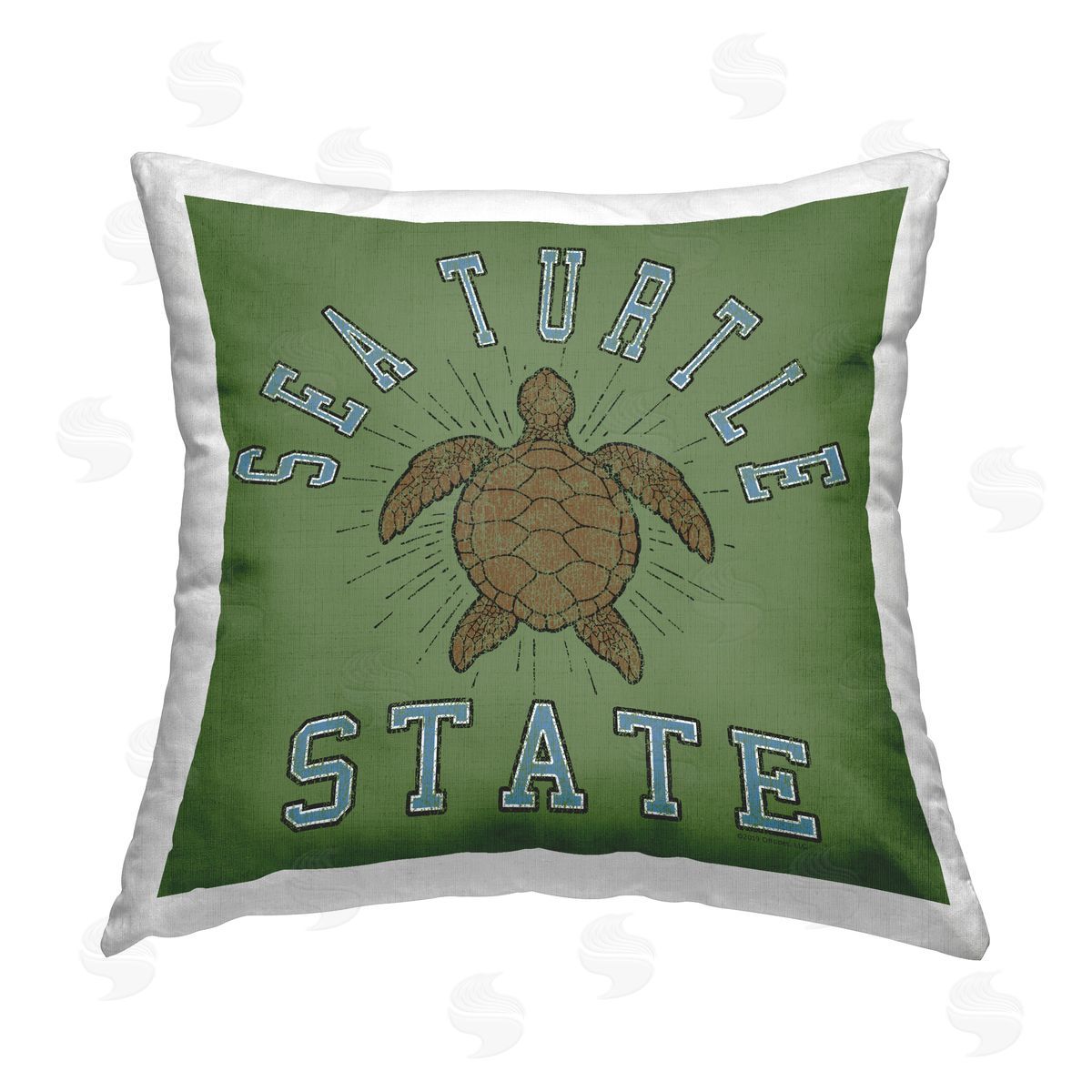 Spirit Animals/Life Is High Vintage Sea Turtle State Printed Plush Polyester Throw Pillow