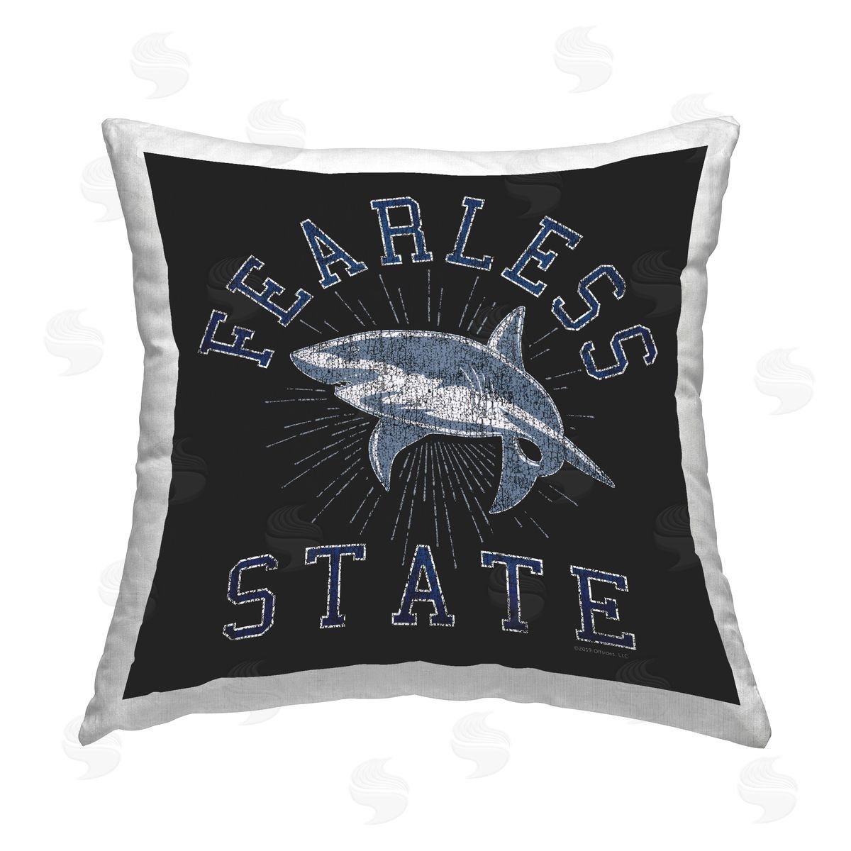 Spirit Animals/Life Is High Fearless State Shark Printed Plush Polyester Throw Pillow
