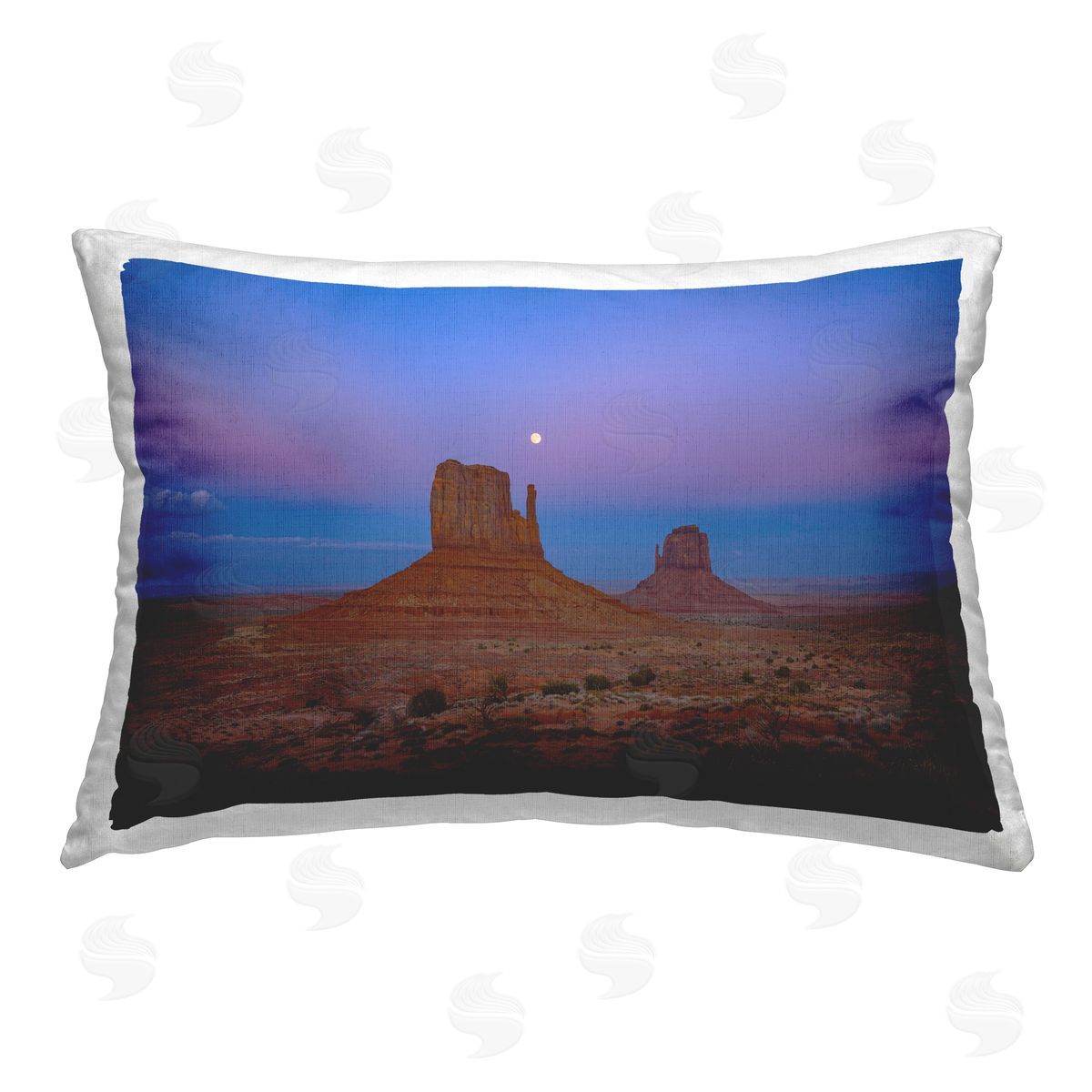 Marty Hulsebos Moon over Canyon Mesa Printed Plush Polyester Throw Pillow