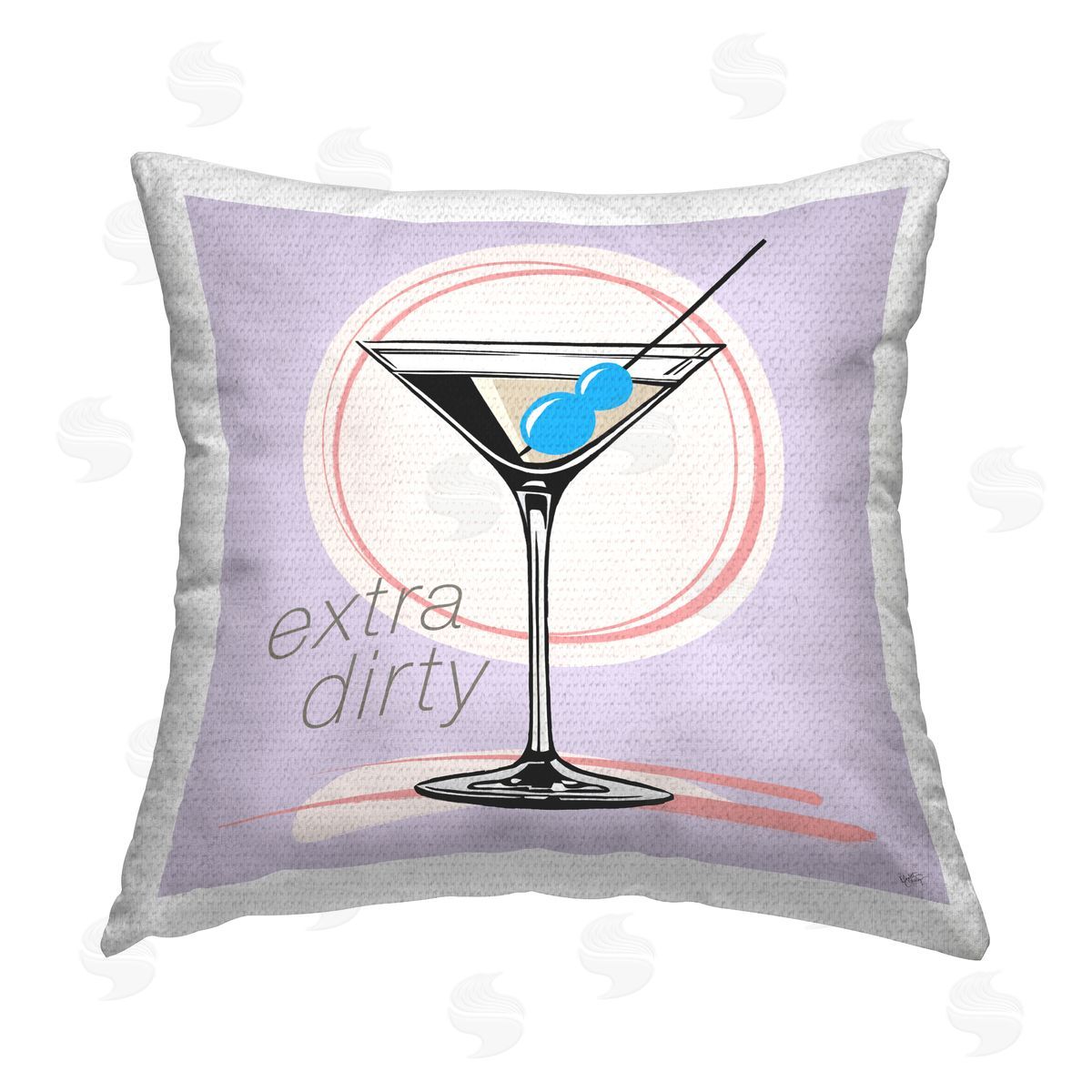 Elizabeth Medley Extra Dirty Martini Outdoor Quick-Dry Polyester Printed Throw Pillow