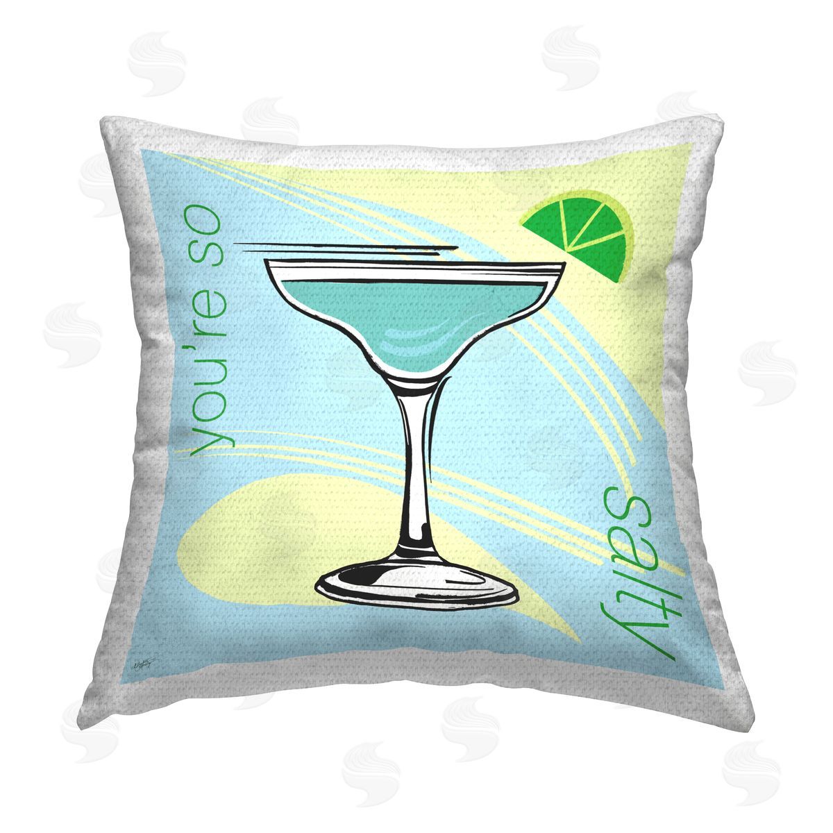 Elizabeth Medley You're So Salty Cocktail Outdoor Quick-Dry Polyester Printed Throw Pillow