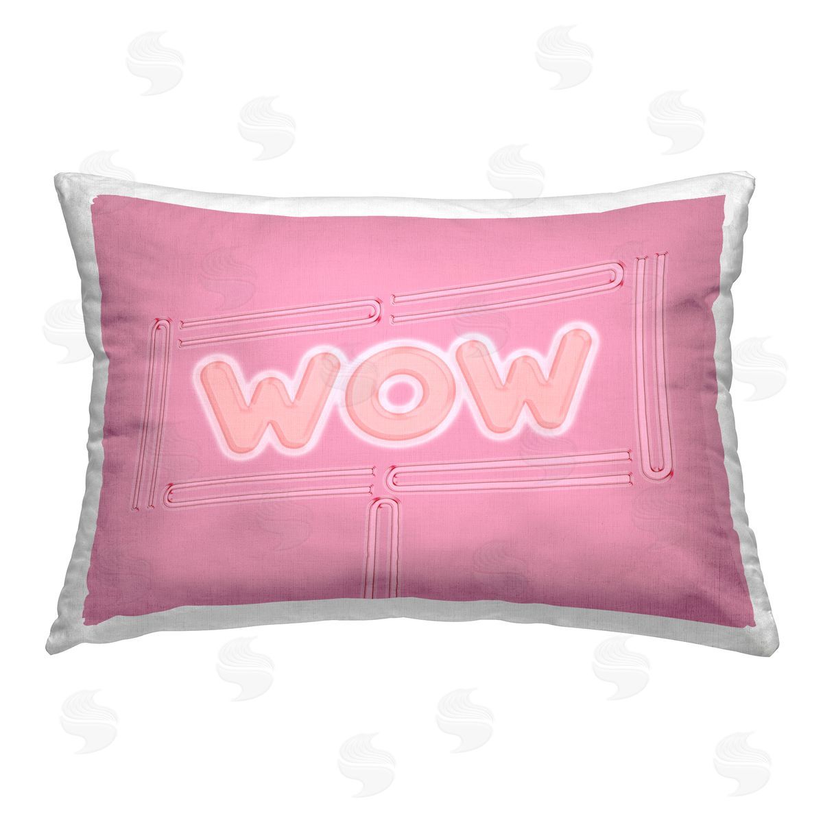 SunDance Group LLC Wow Neon Lights Style Printed Plush Polyester Throw Pillow