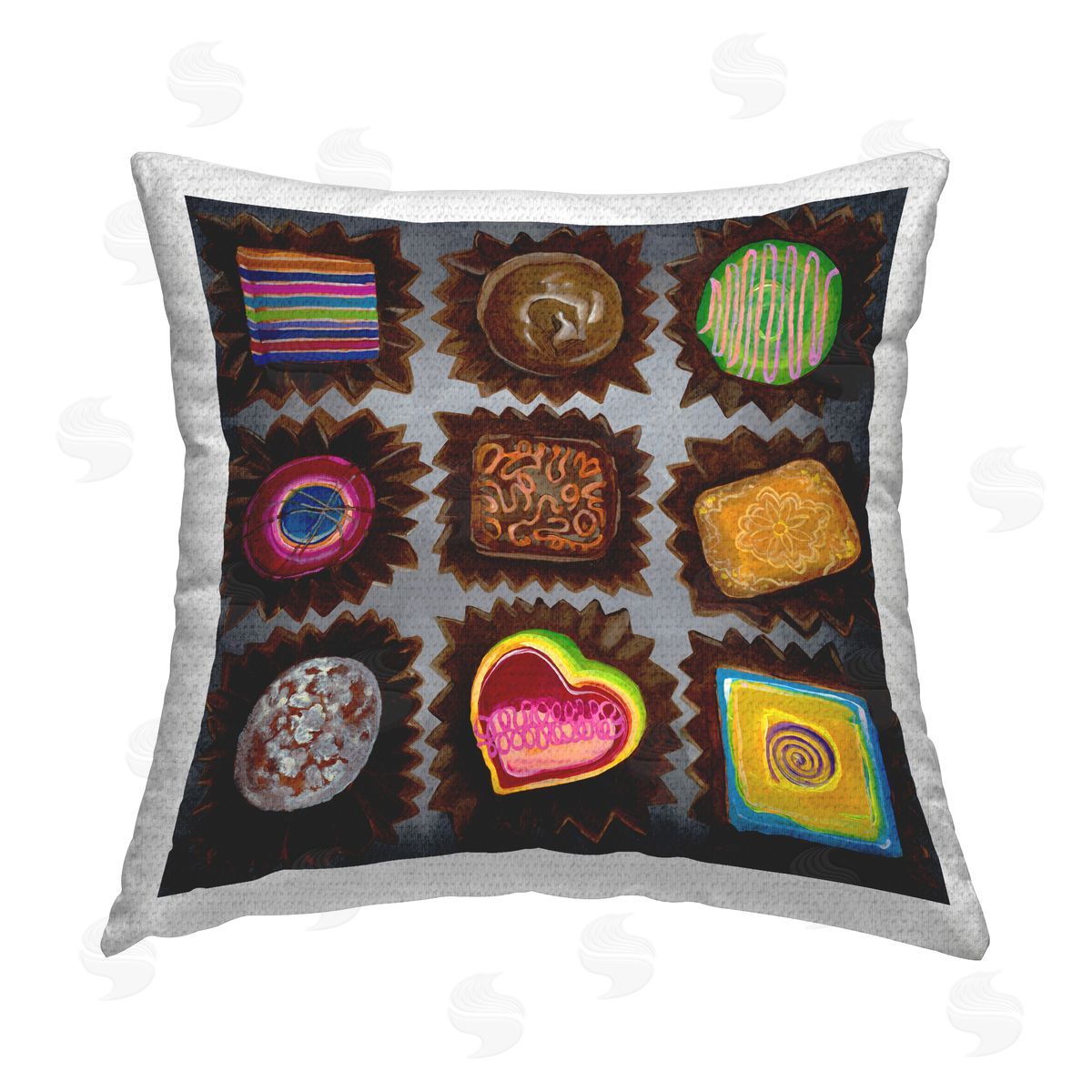 Liz Jardine Various Dessert Chocolates Outdoor Quick-Dry Polyester Printed Throw Pillow