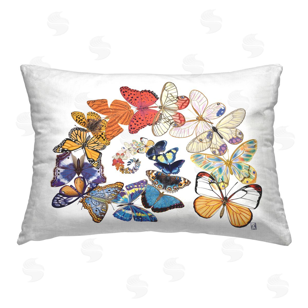 Ann Jasperson Fly Away Butterflies Printed Plush Polyester Throw Pillow