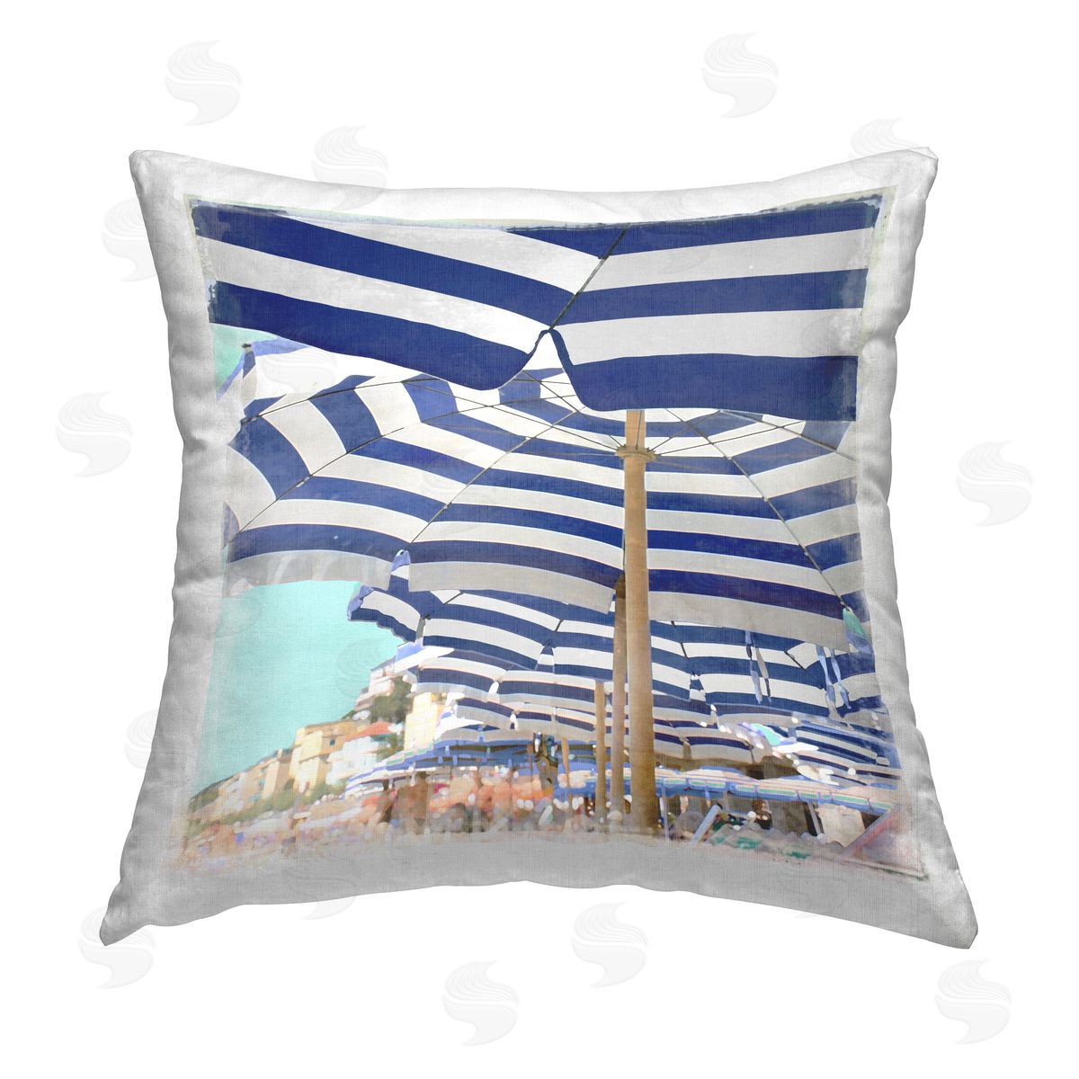 Charlie Carter Under Beach Umbrellas Printed Plush Polyester Throw Pillow