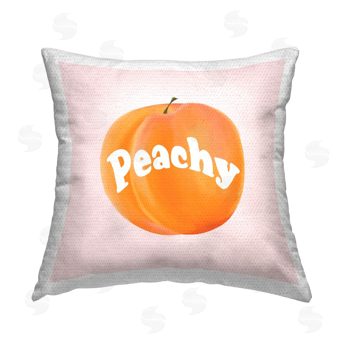 Ashley Singleton Peachy Fruit Typography Outdoor Quick-Dry Polyester Printed Throw Pillow
