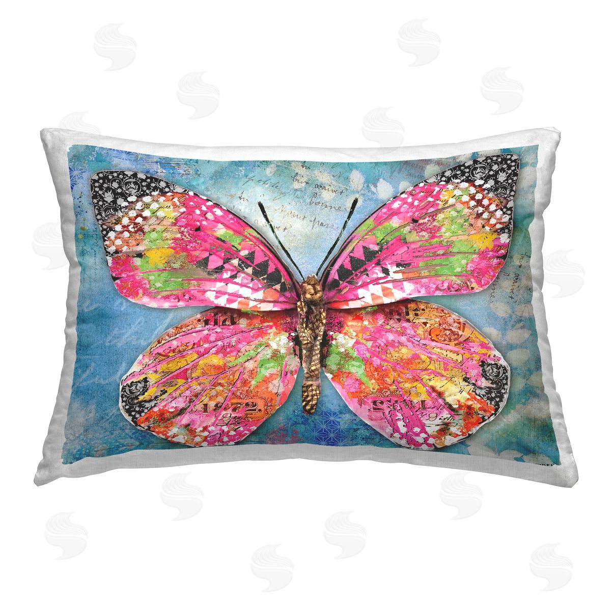 Jennifer Lambein Wonderland Butterfly Pattern Printed Plush Polyester Throw Pillow