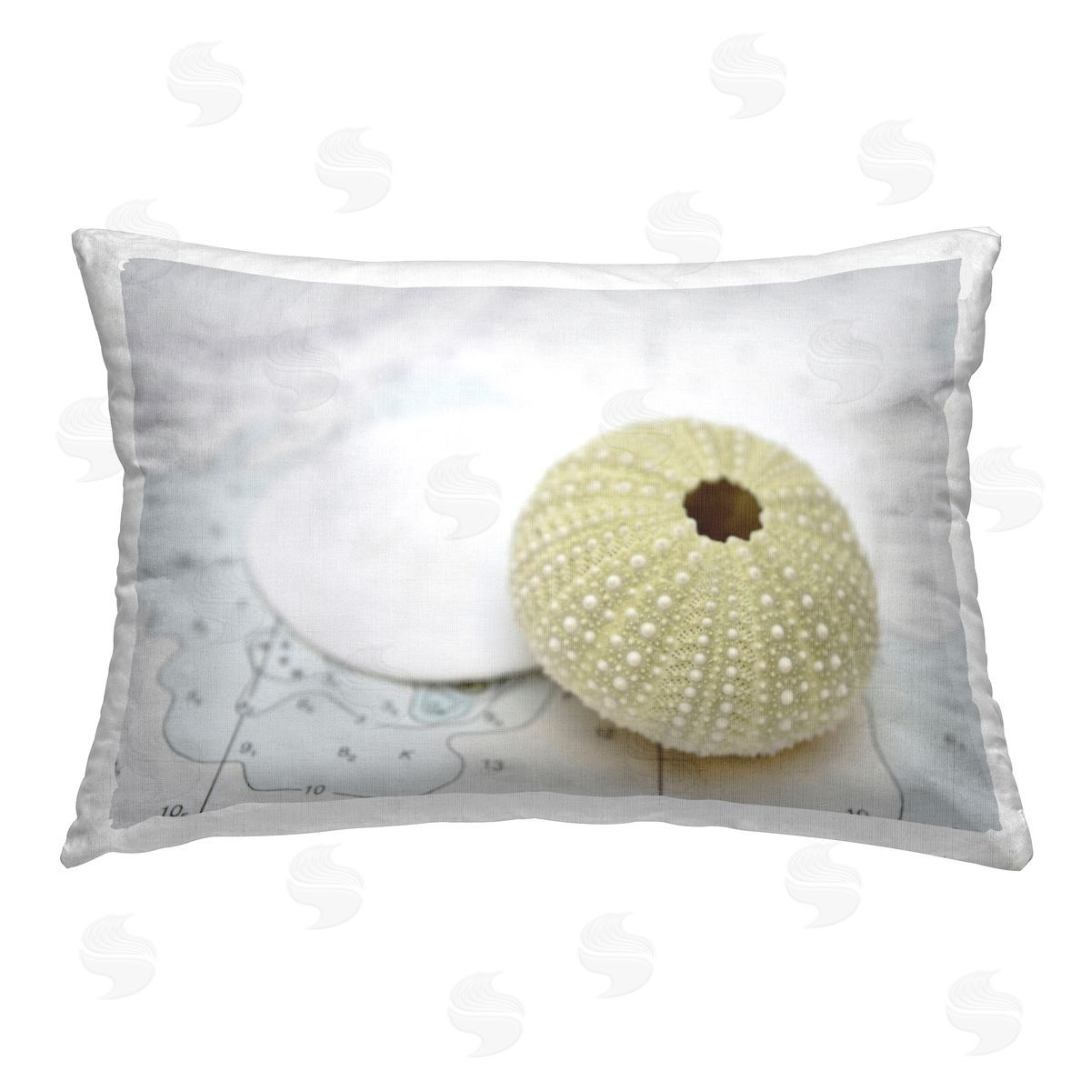 Savanah Plank Aquatic Sea Urchin Printed Plush Polyester Throw Pillow
