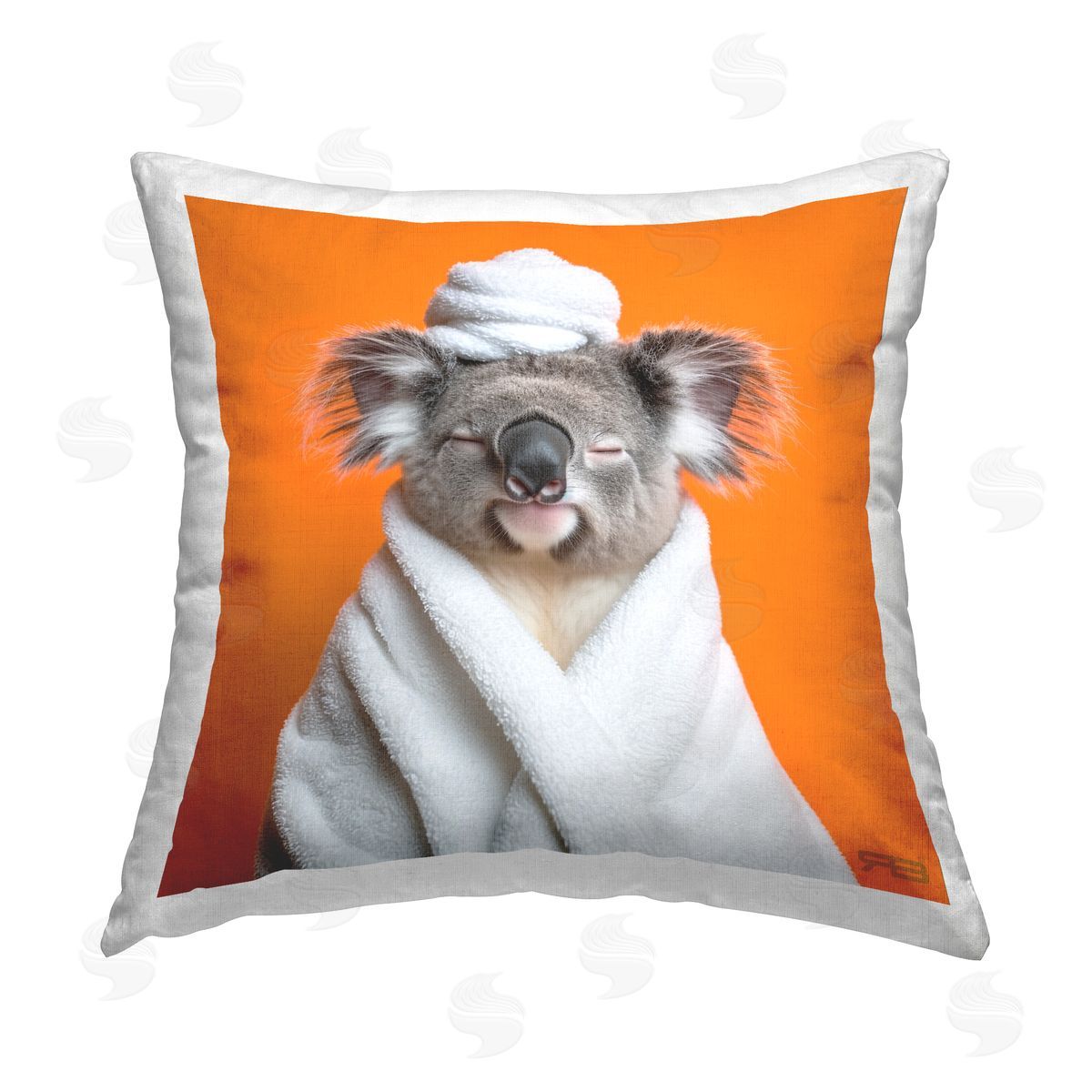 RB Relaxed Bathtime Koala Printed Plush Polyester Throw Pillow