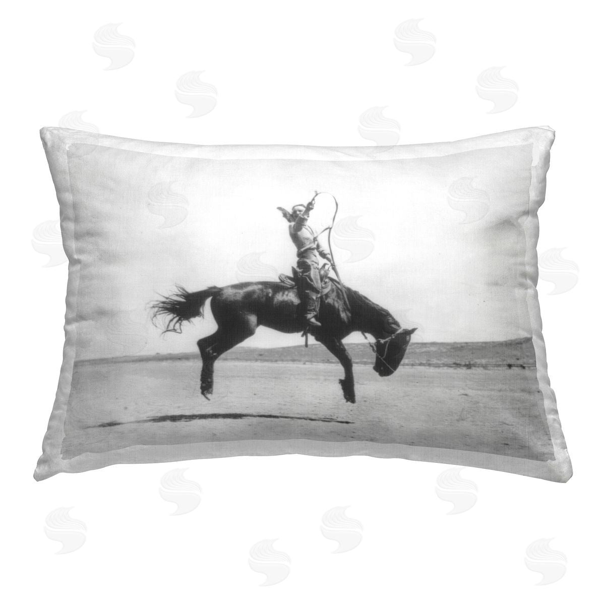 Stupell Studio Galloping Rodeo Cowgirl Printed Plush Polyester Throw Pillow