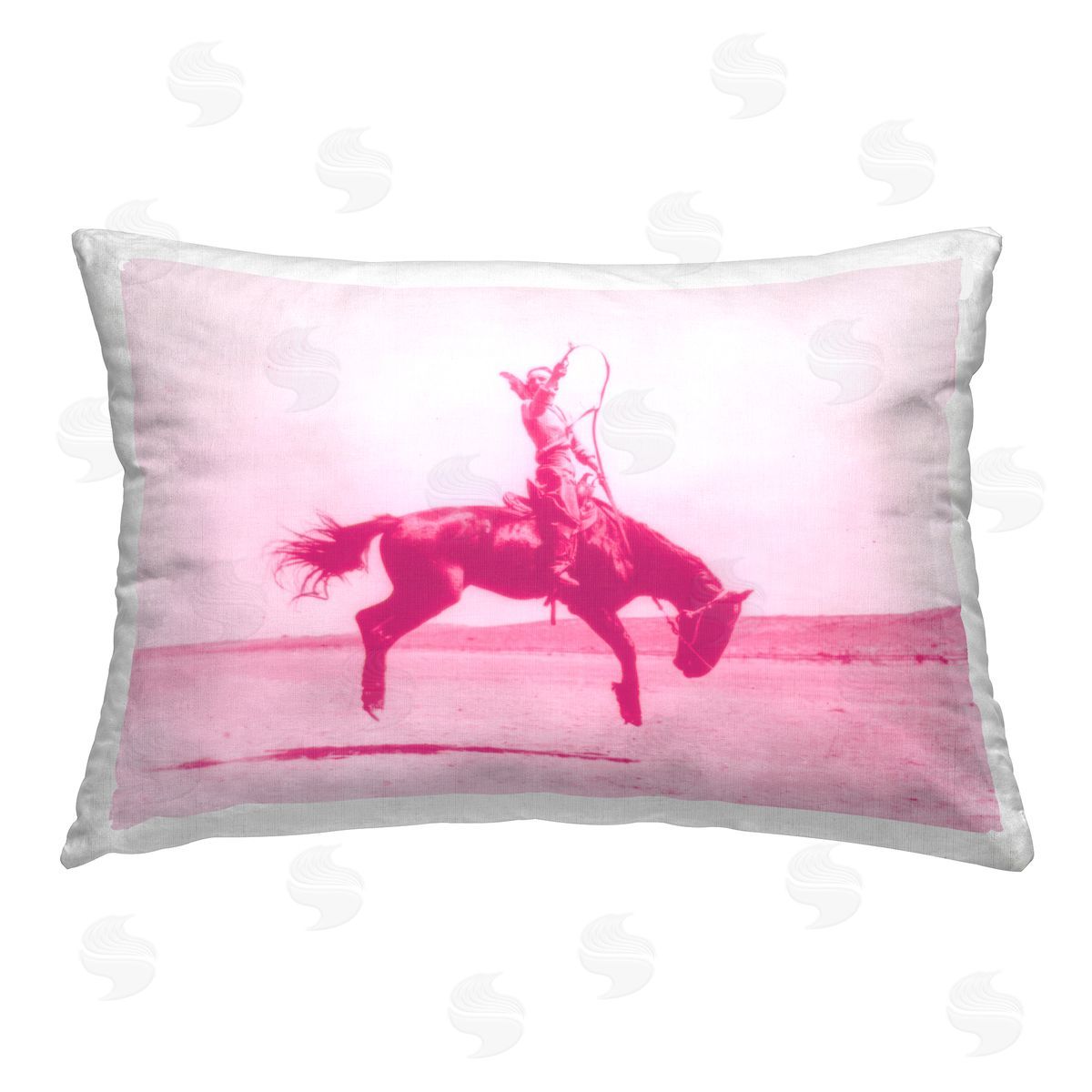 Stupell Studio Pink Galloping Cowgirl Printed Plush Polyester Throw Pillow
