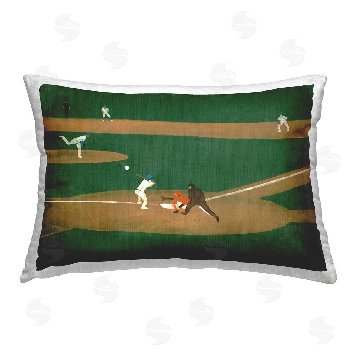 Stupell Studio Baseball Field View Printed Plush Polyester Throw Pillow