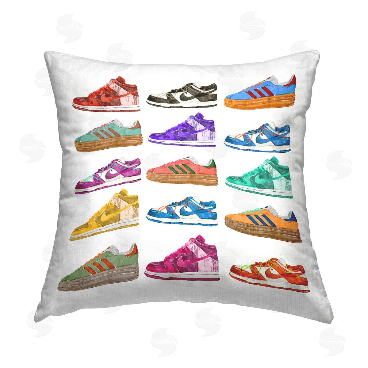 Ziwei Li Bright Sneaker Collection Printed Plush Polyester Throw Pillow
