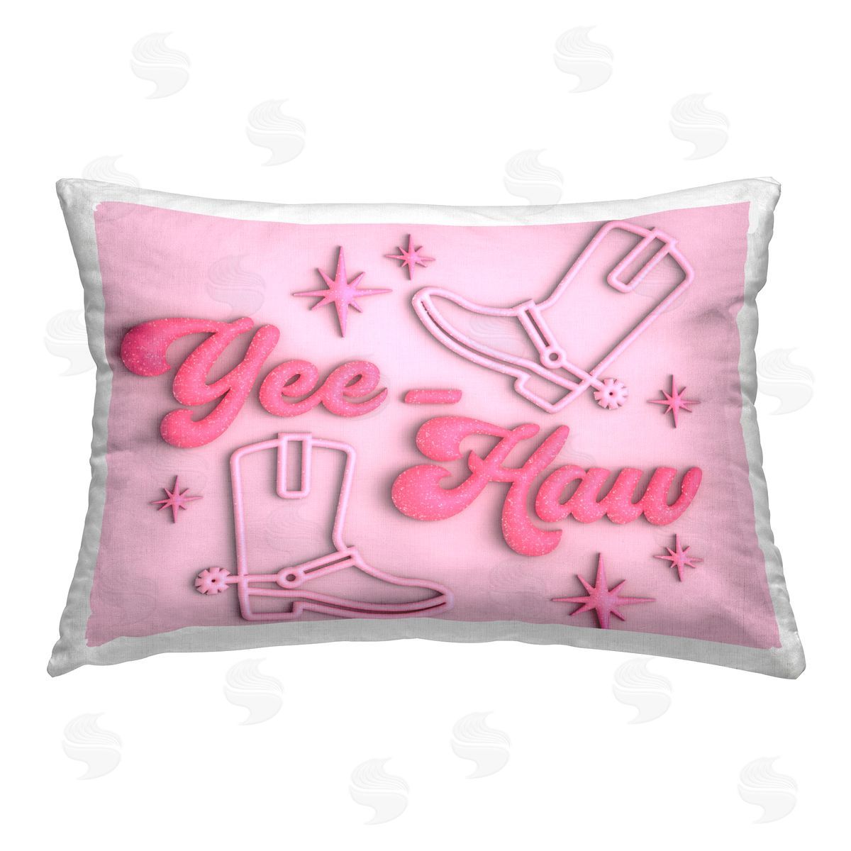 Ziwei Li Glam Yee-Haw & Boots Printed Plush Polyester Throw Pillow