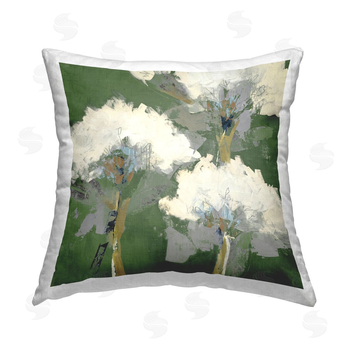 Liz Jardine Abstract Flower Buds Printed Plush Polyester Throw Pillow