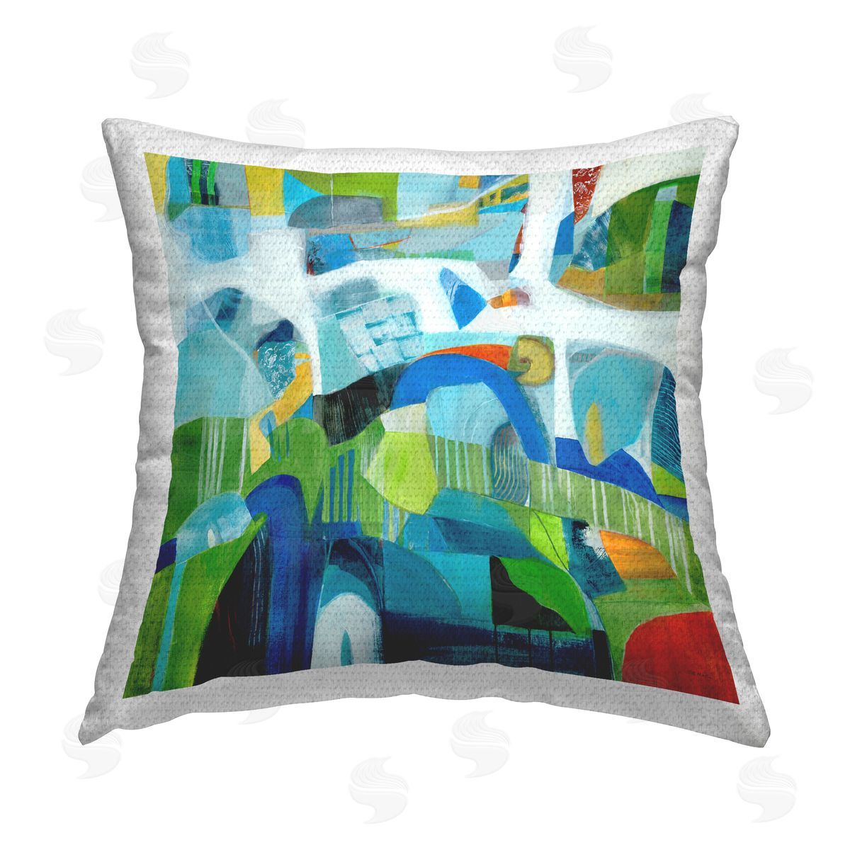 Jill Martin Restless Bright Shapes Outdoor Quick-Dry Polyester Printed Throw Pillow