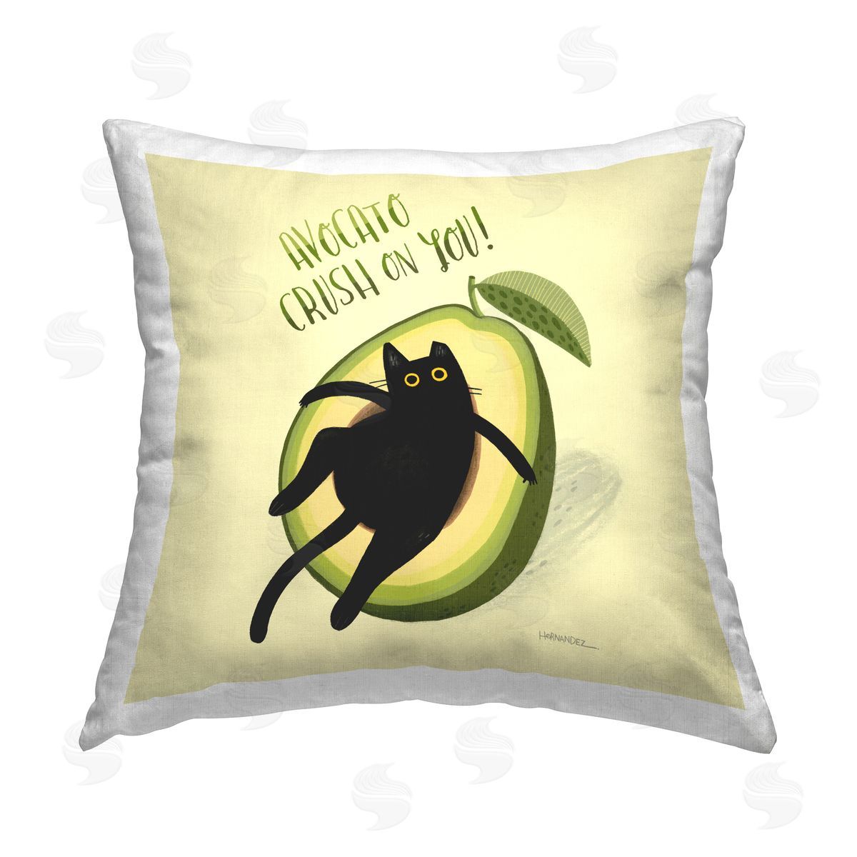 Leeza Hernandez Avocato Crush on You Printed Plush Polyester Throw Pillow