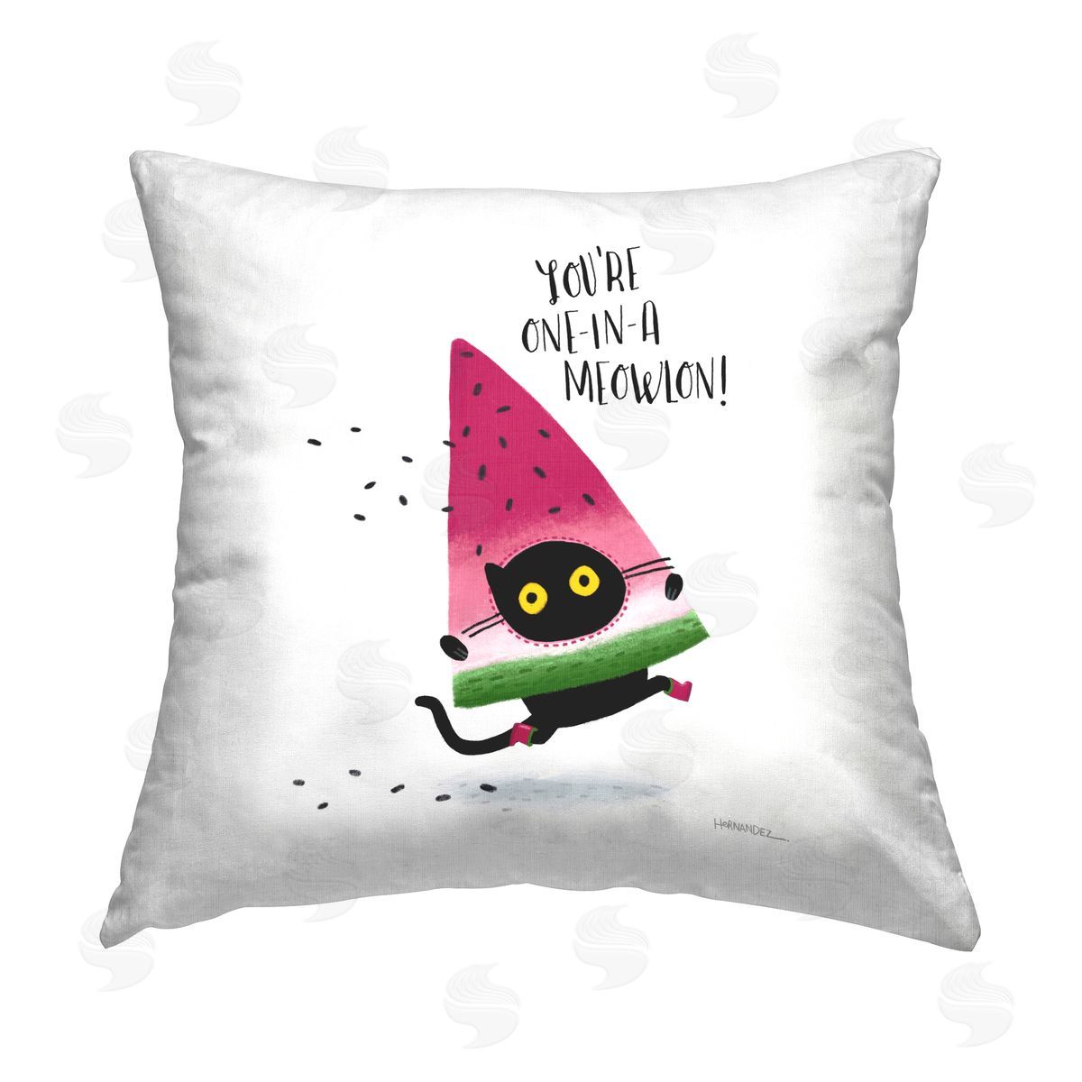 Leeza Hernandez One In A Meowlon Pun Printed Plush Polyester Throw Pillow