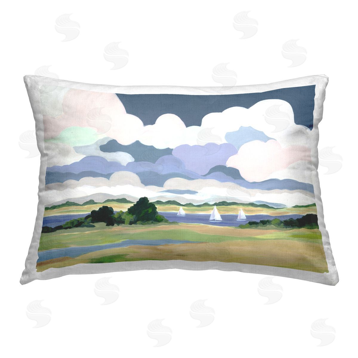 Jennifer Brinley rep. Levison Designs Billowing Clouds Countryside Printed Plush Polyester Throw Pillow