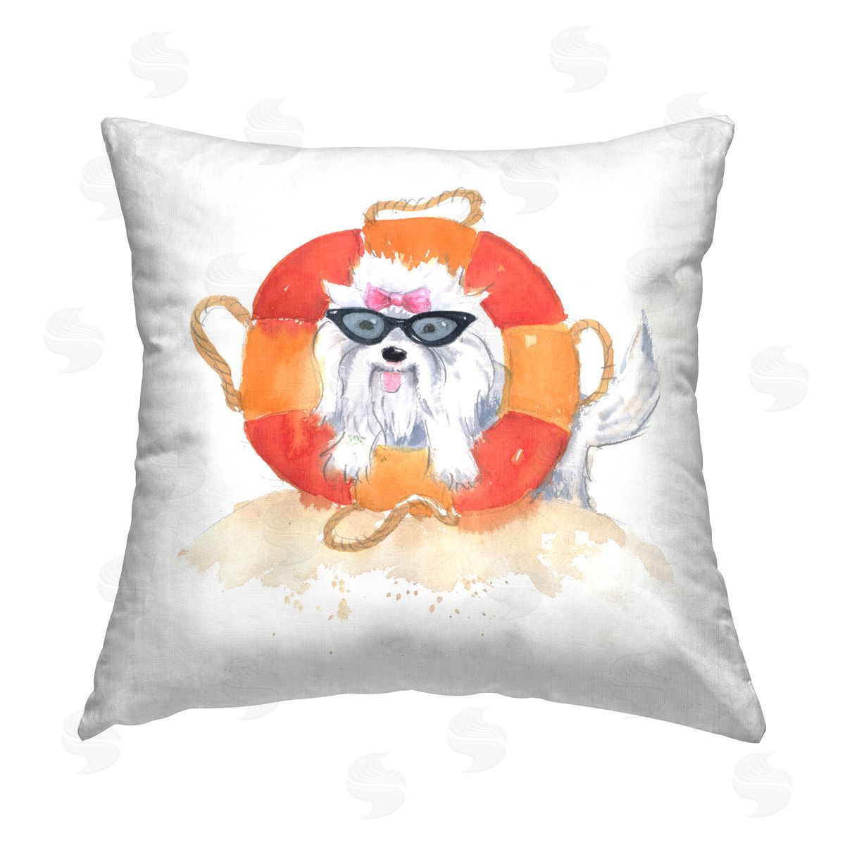 Geoff Allen Sandy Dog in Sunglasses Printed Plush Polyester Throw Pillow