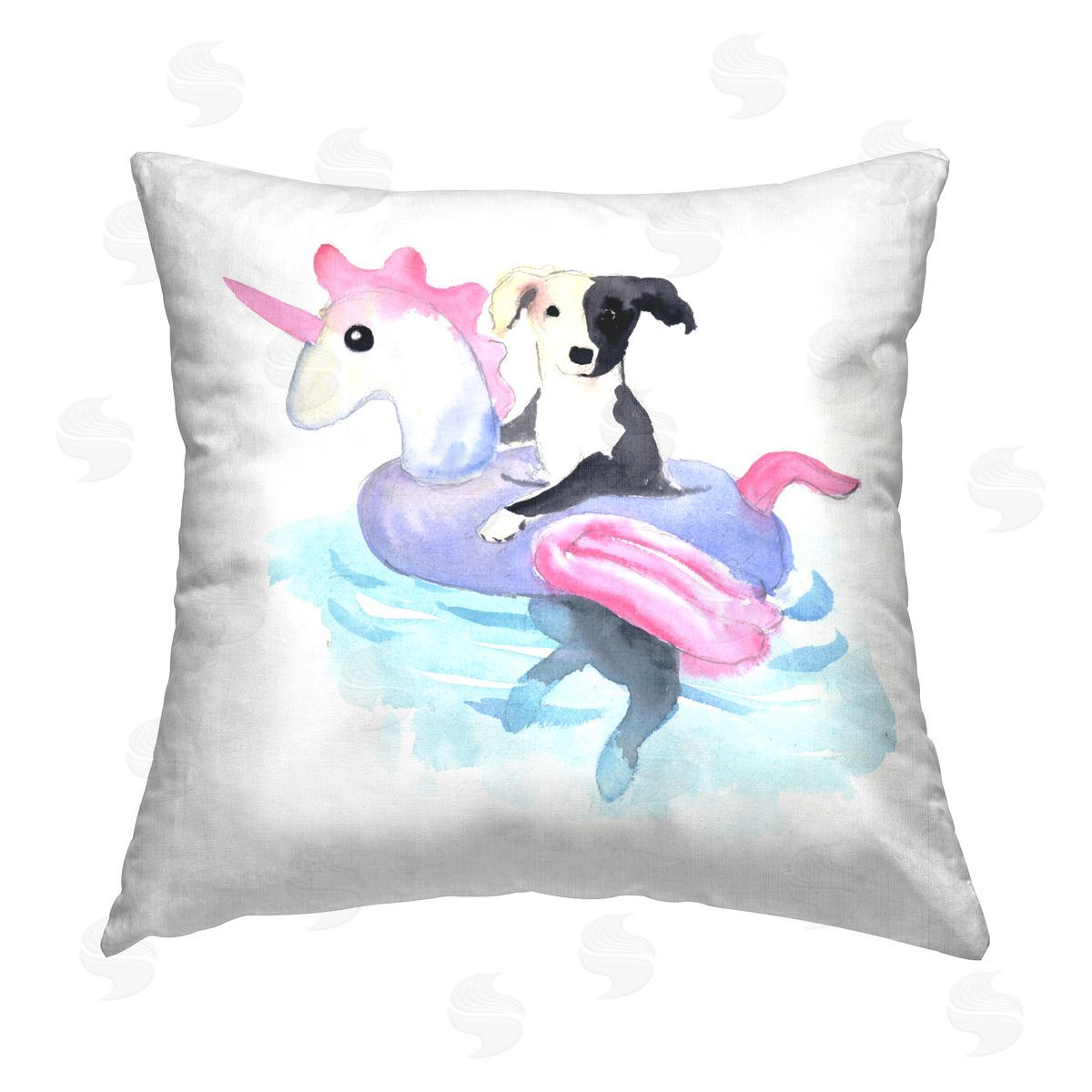 Geoff Allen Sandy Dog Pool Float Printed Plush Polyester Throw Pillow