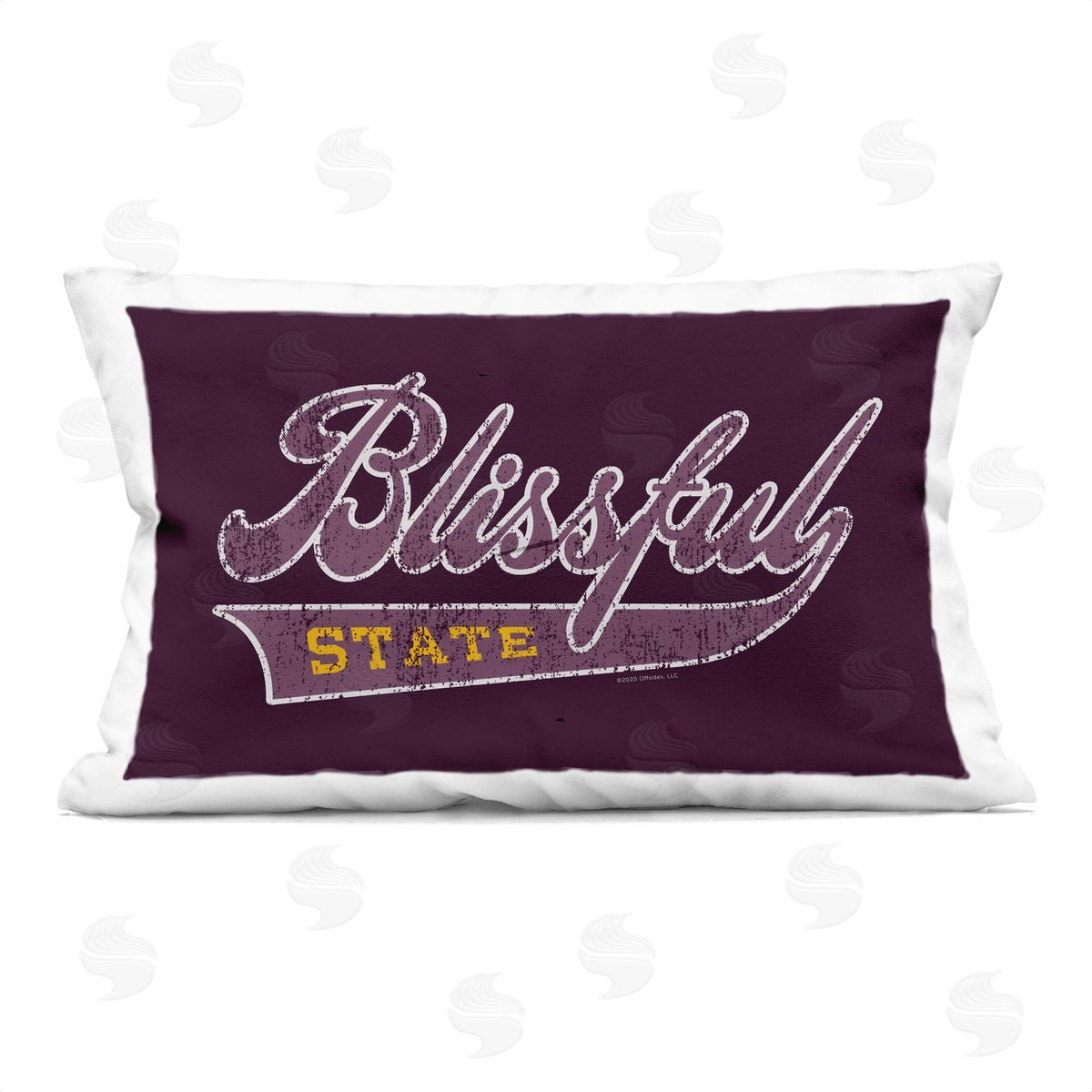 Higher Learning/Life Is High Blissful State Varsity Printed Plush Polyester Throw Pillow