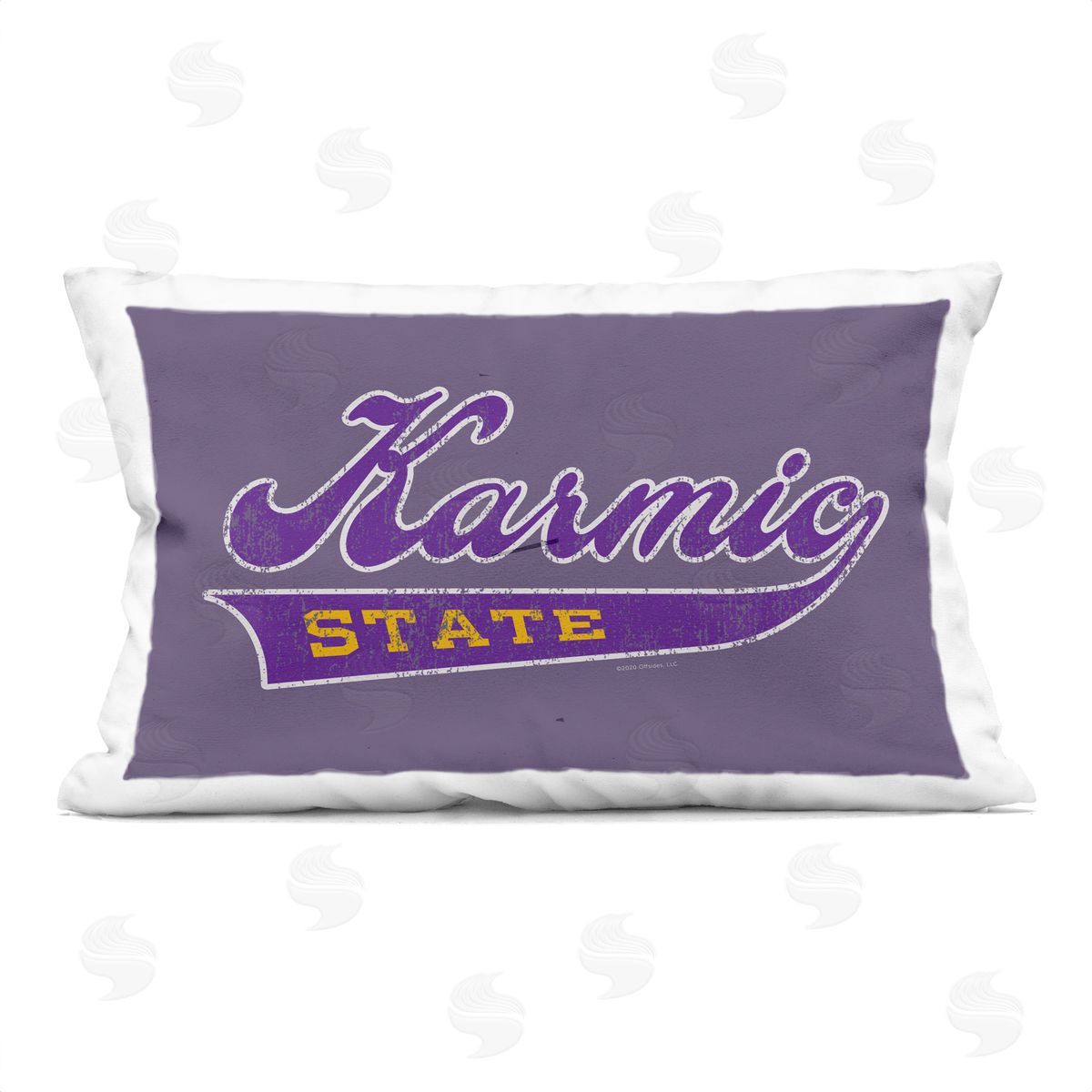 Higher Learning/Life Is High Karmic State Varsity Printed Plush Polyester Throw Pillow