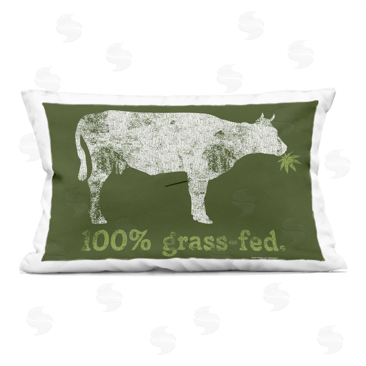 Higher Learning/Life Is High Grass Fed Cow Printed Plush Polyester Throw Pillow
