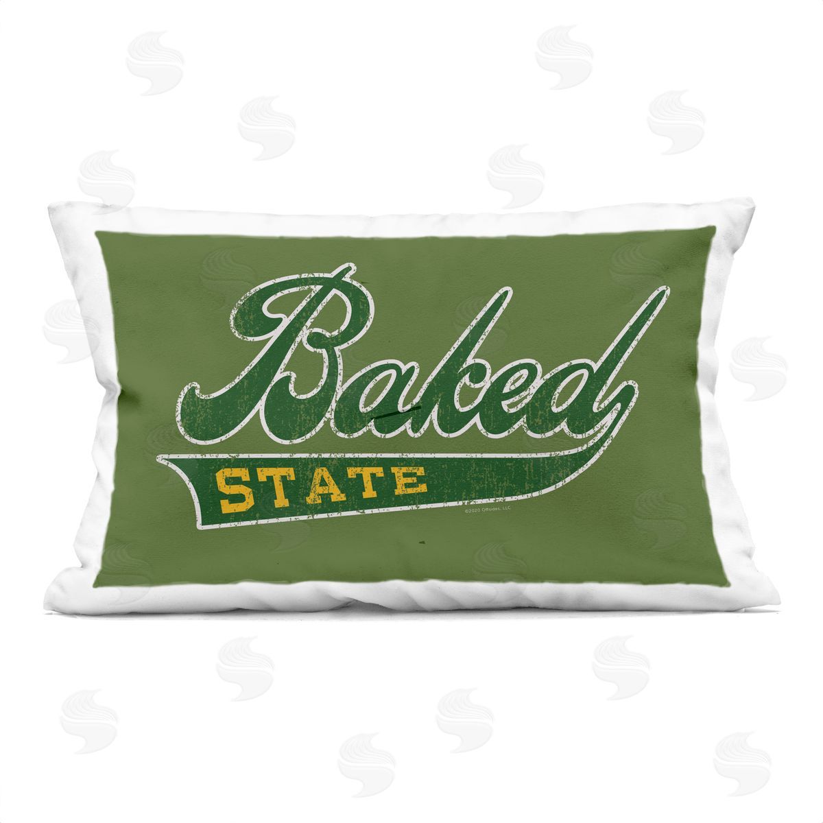 Classic Cannabis/Life Is High Baked State Varsity Style Printed Plush Polyester Throw Pillow