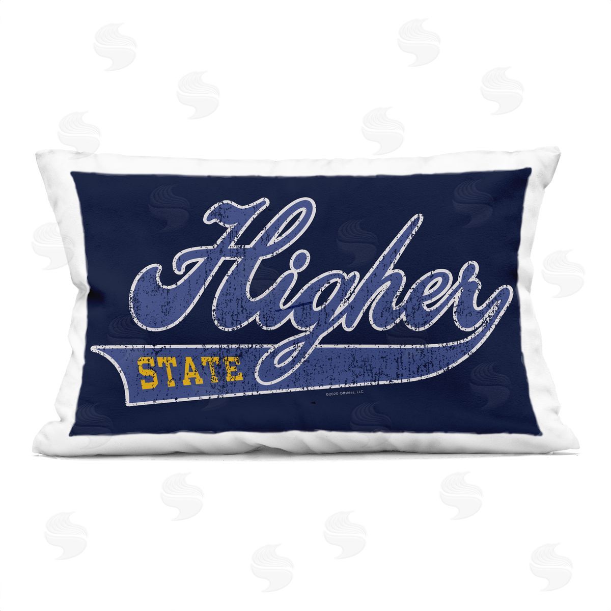 Higher Learning/Life Is High Higher State Varsity Style Printed Plush Polyester Throw Pillow