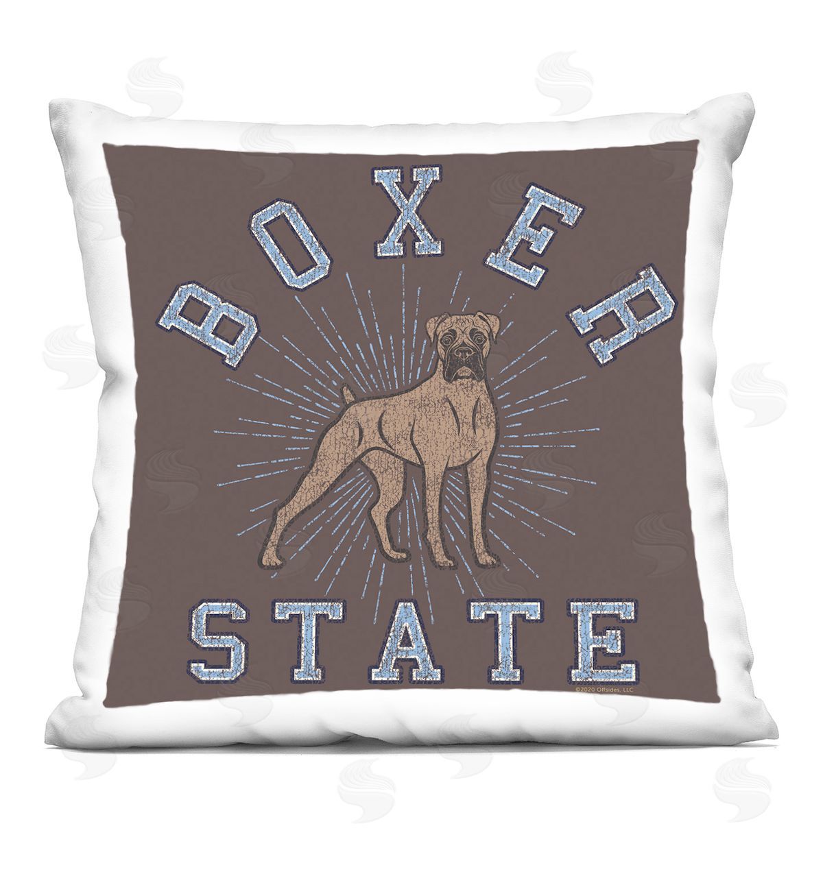 Spirit Animals/Life Is High Vintage Boxer State Printed Plush Polyester Throw Pillow