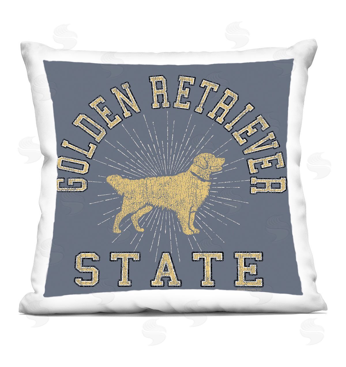 Spirit Animals/Life Is High Golden Retriever State Printed Plush Polyester Throw Pillow