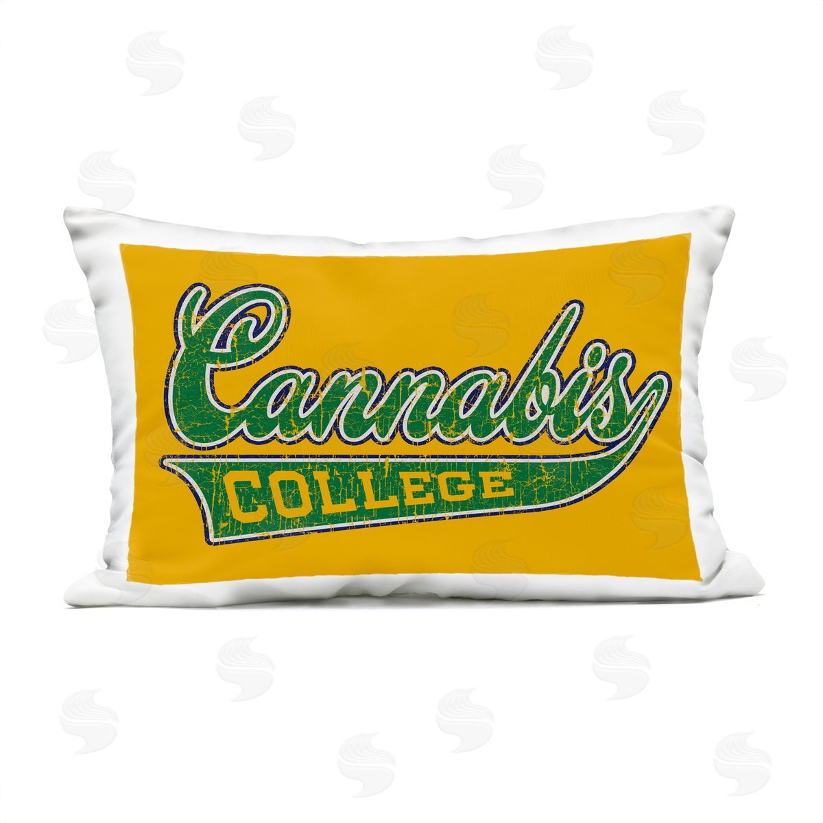 Higher Learning/Life Is High Cannabis College Varsity Outdoor Quick-Dry Polyester Printed Throw Pillow