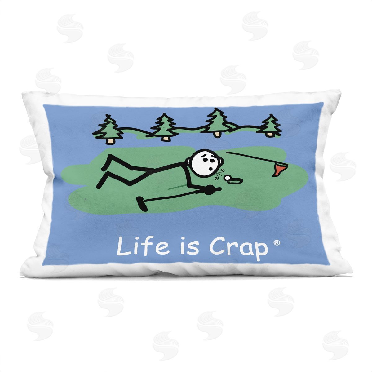 LIC Funny Golf Blow Printed Plush Polyester Throw Pillow