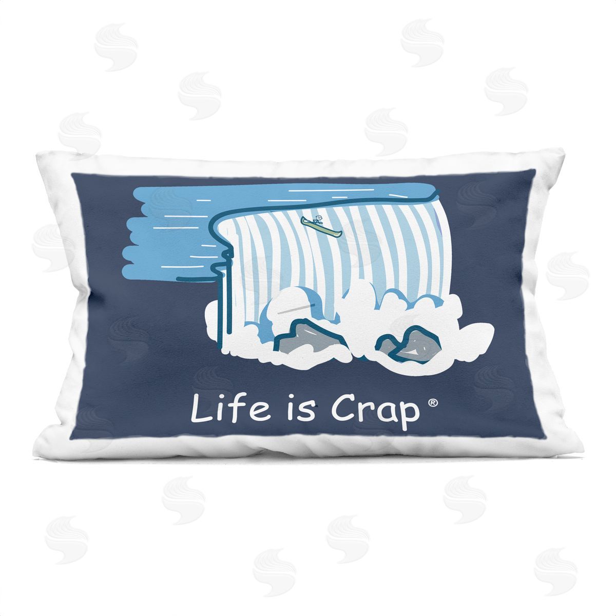 LIC Funny Canoe Falls Printed Plush Polyester Throw Pillow