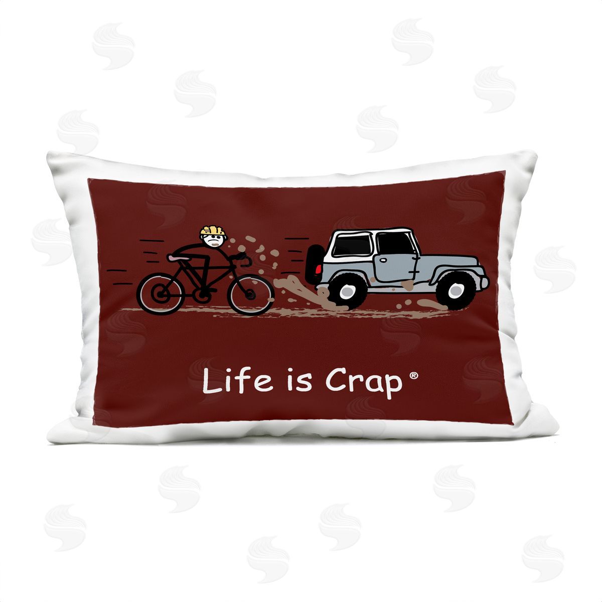 LIC Muddy Road Biker Outdoor Quick-Dry Polyester Printed Throw Pillow