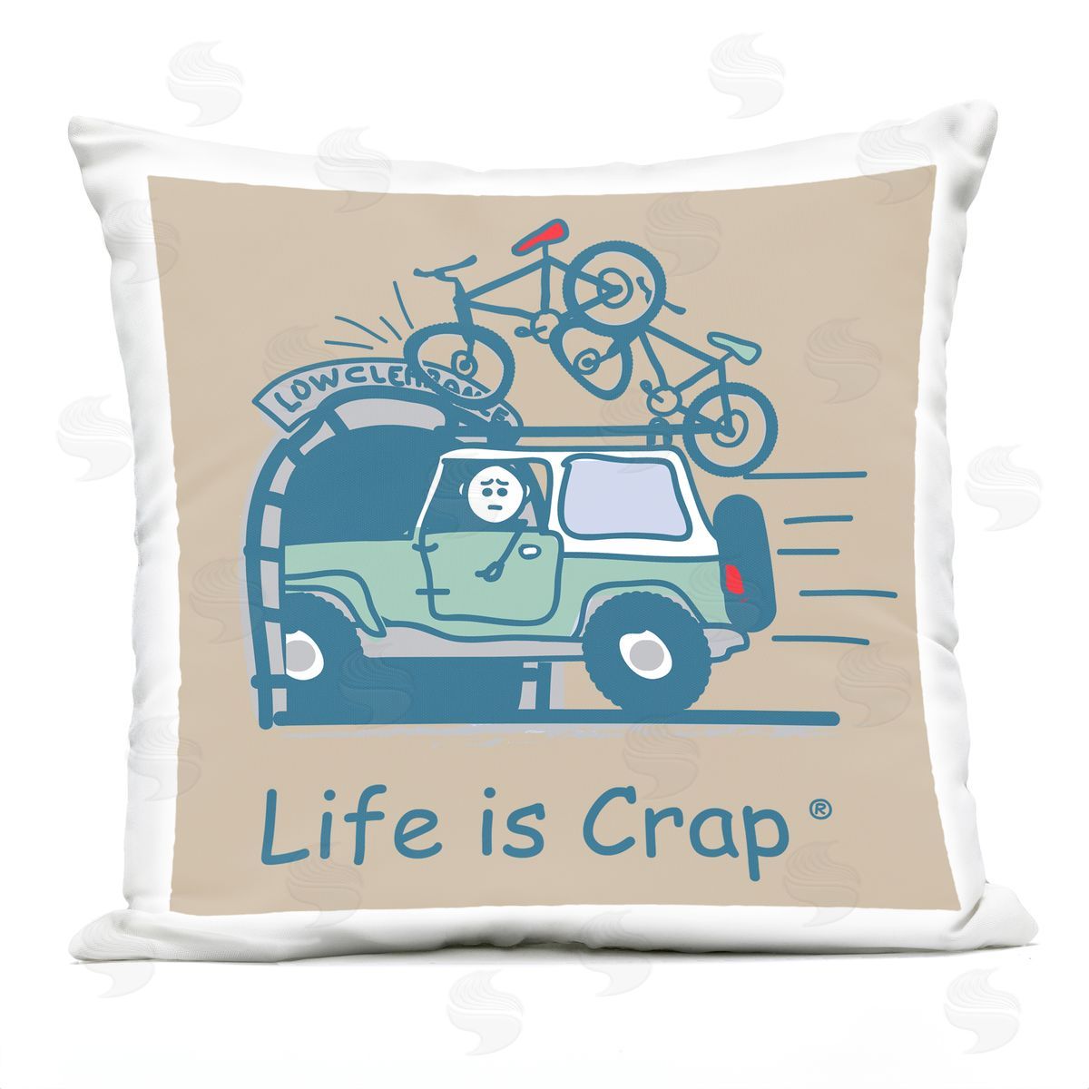 LIC Falling Bikes Overpass Outdoor Quick-Dry Polyester Printed Throw Pillow