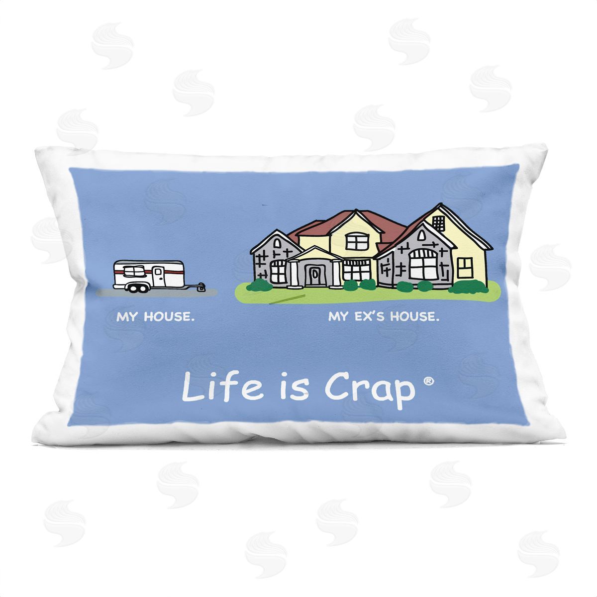 LIC Funny My House Printed Plush Polyester Throw Pillow