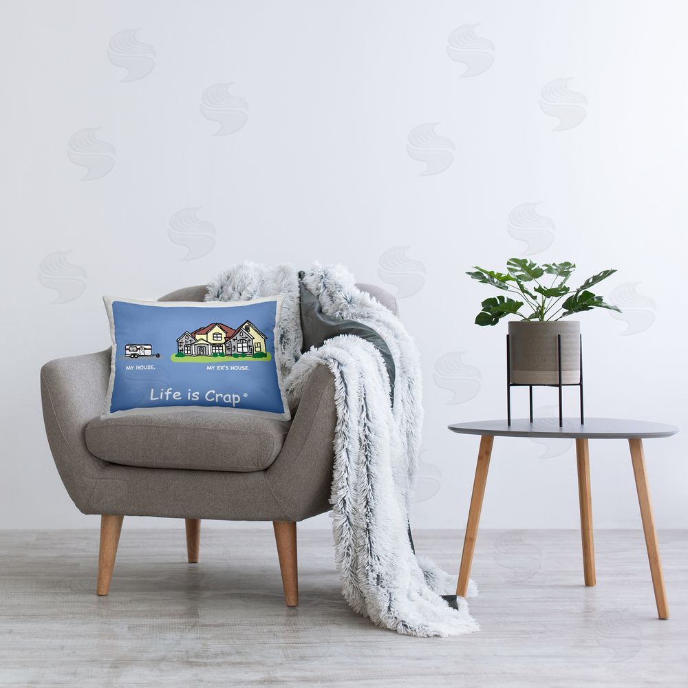 LIC Funny My House Printed Plush Polyester Throw Pillow On Chair