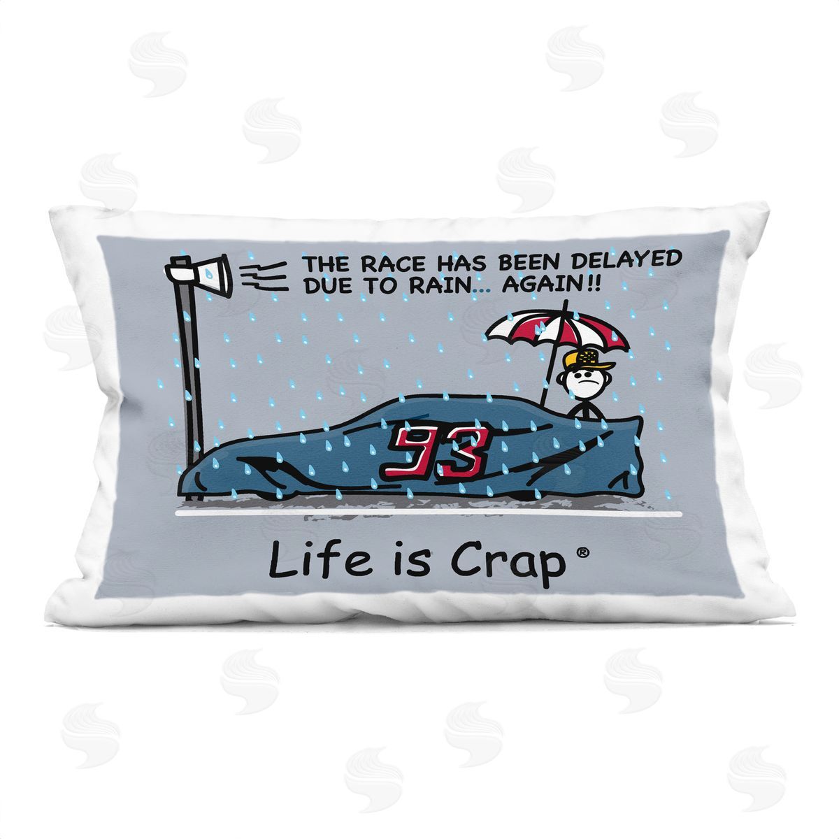 LIC Rain Delayed Race Printed Plush Polyester Throw Pillow
