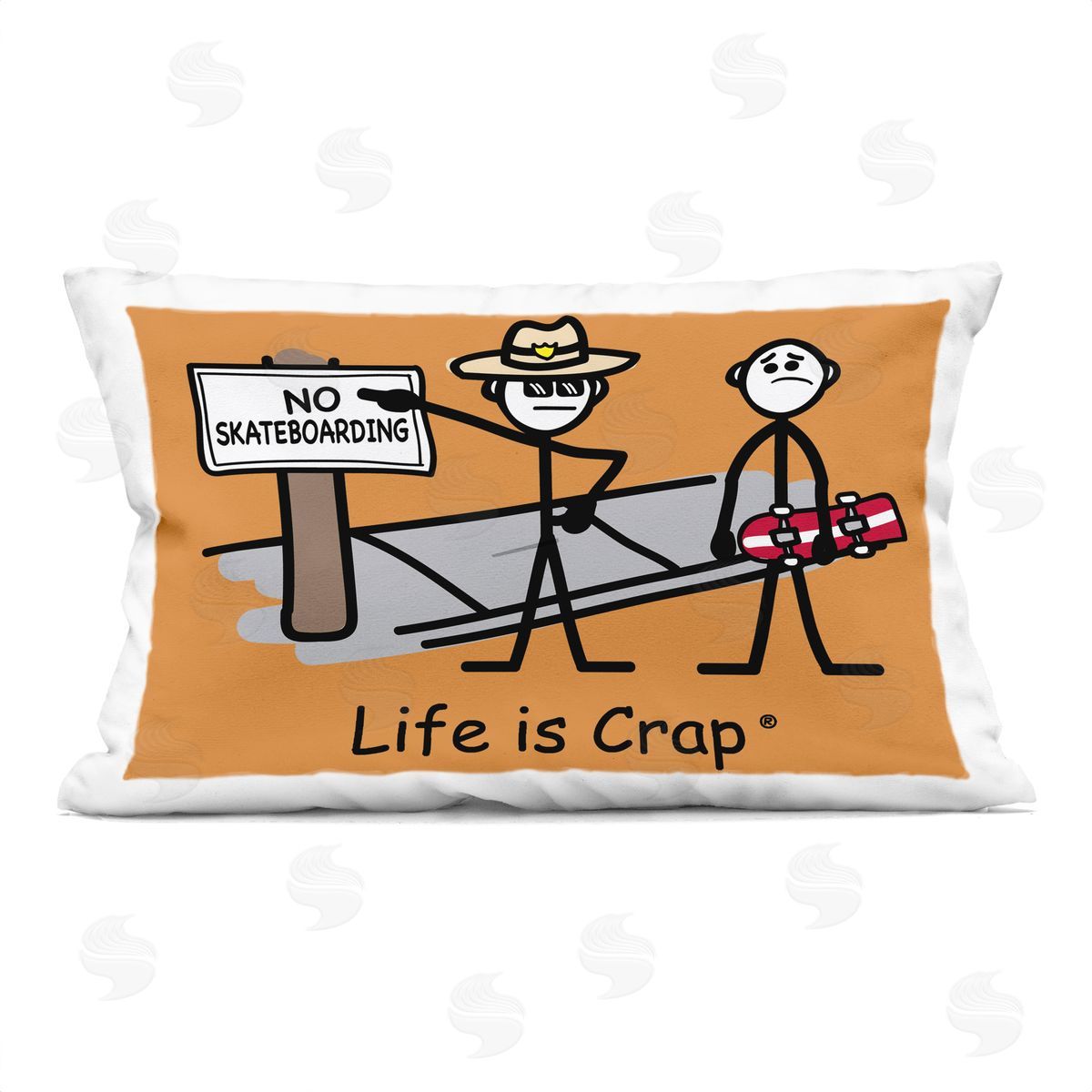 LIC No Skateboarding Sign Printed Plush Polyester Throw Pillow