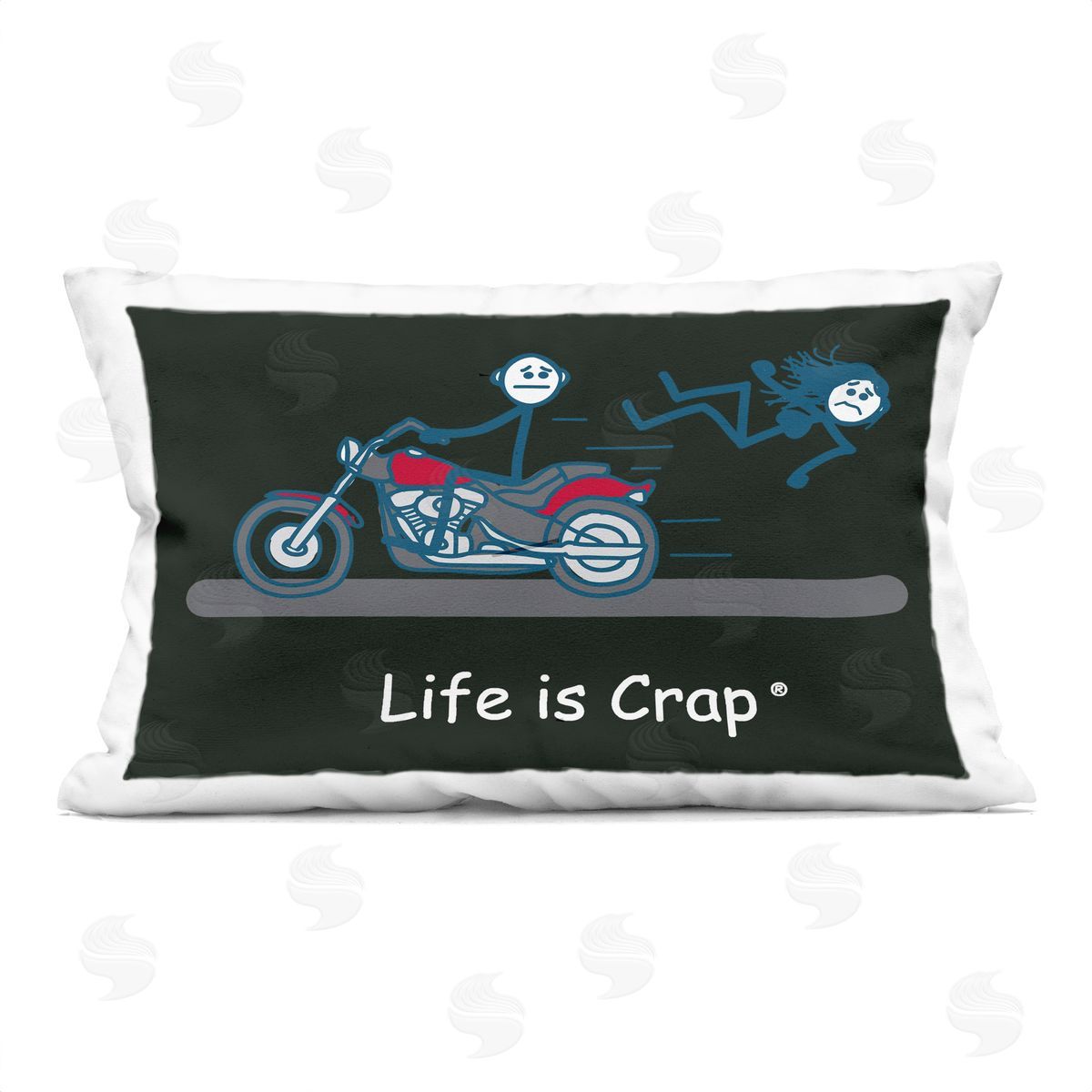 LIC Funny Motorcycle Babe Printed Plush Polyester Throw Pillow
