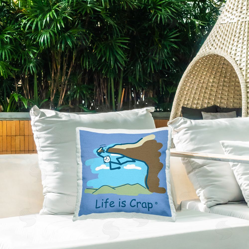 LIC Falling Rock Climber Outdoor Quick-Dry Polyester Printed Throw Pillow in Back Yard