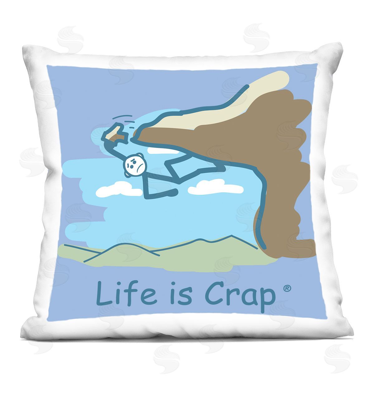 LIC Falling Rock Climber Printed Plush Polyester Throw Pillow
