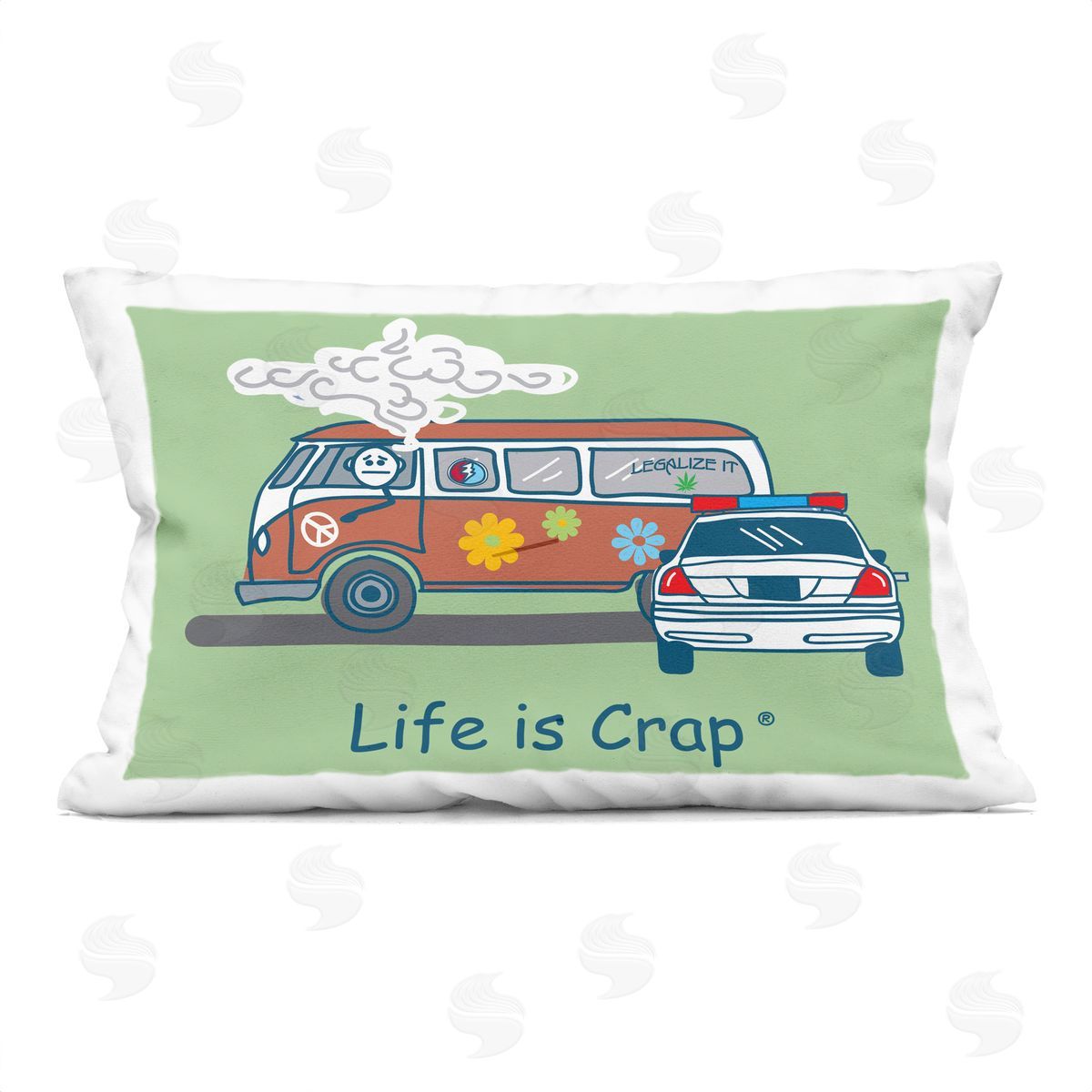 LIC Caught Van Smoking Printed Plush Polyester Throw Pillow