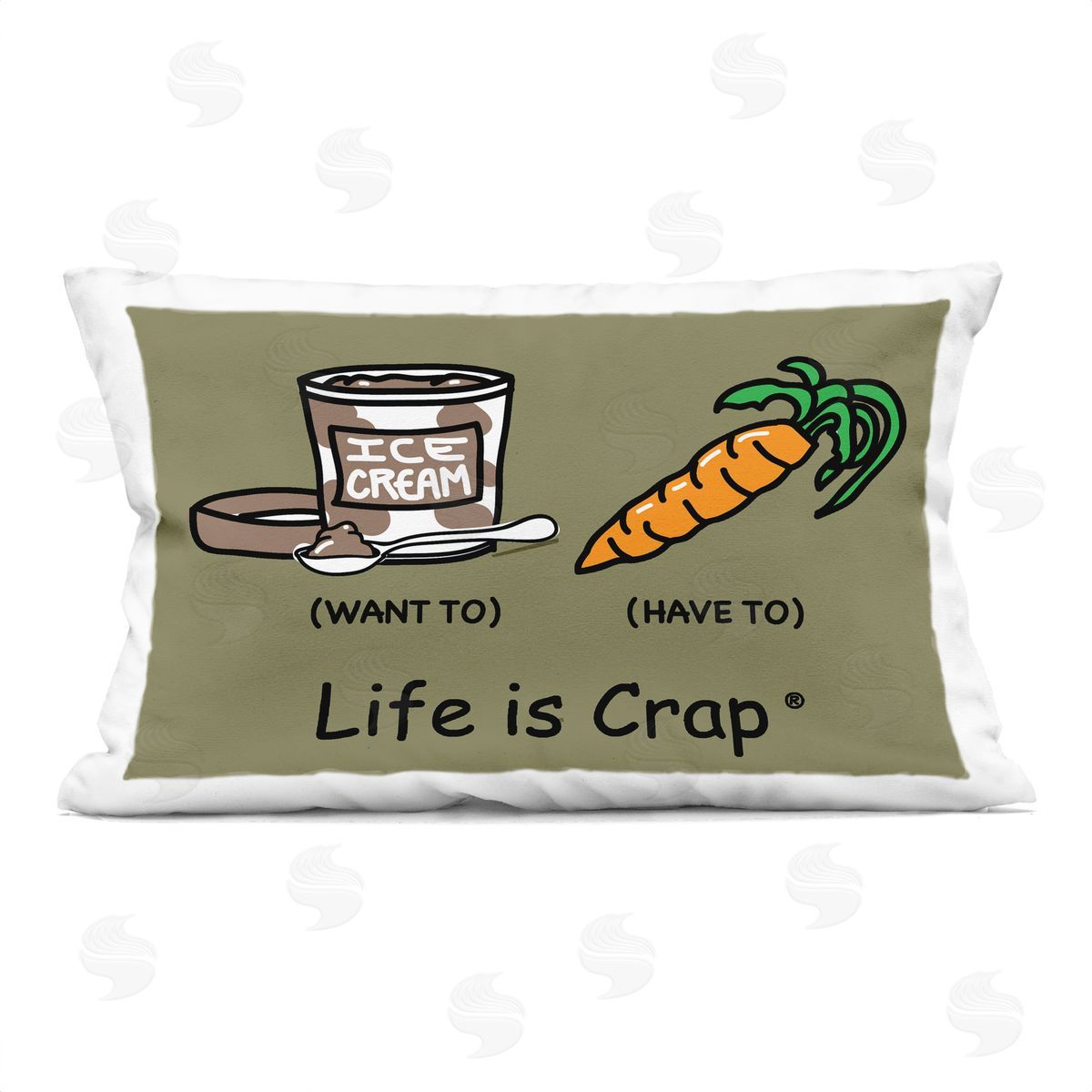 LIC Funny Diet Comparison Printed Plush Polyester Throw Pillow