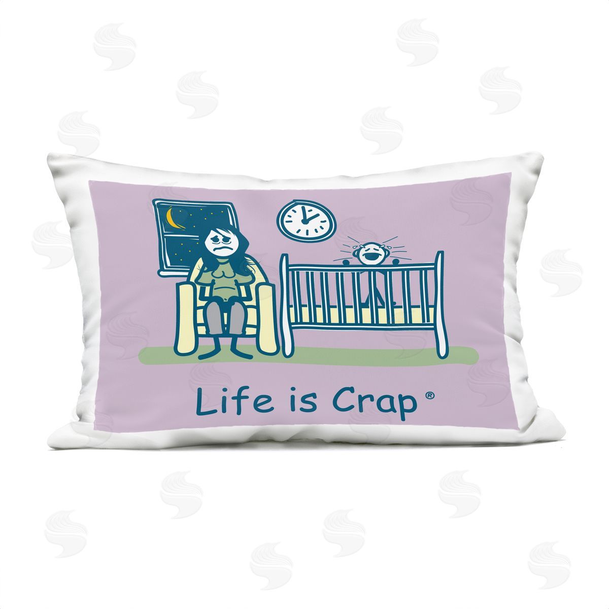 LIC Awake with Crying Baby Outdoor Quick-Dry Polyester Printed Throw Pillow