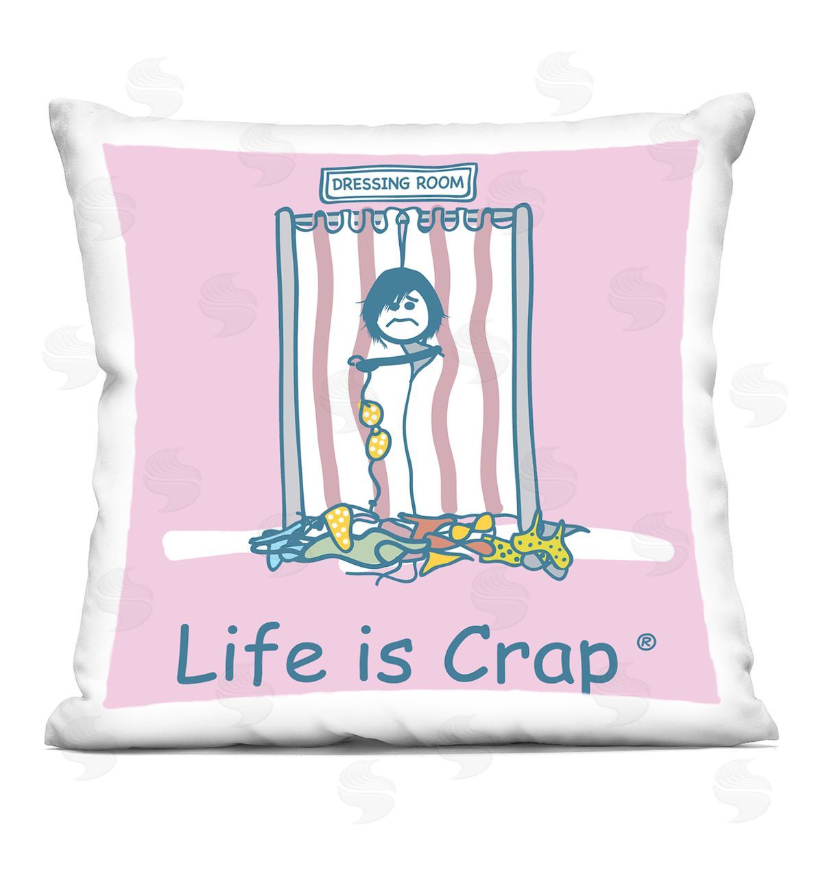 LIC Swimsuit Dressing Room Printed Plush Polyester Throw Pillow
